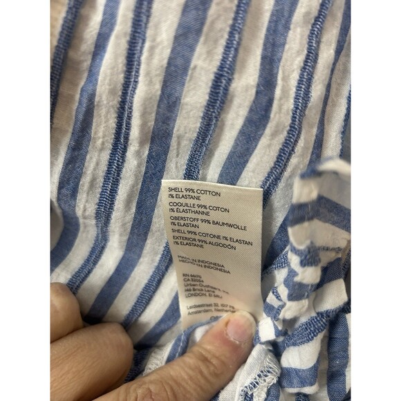 Maeve by Anthropologie Striped Button Down Tunic Women Medium Blue White Small - Picture 6 of 12